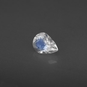 0.31克拉天然白色彩虹月光石，透明，5.1×3.9毫米，透明/半透明