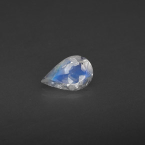 0.33克拉天然白色彩虹月光石，透明，6.1×4毫米，透明/半透明