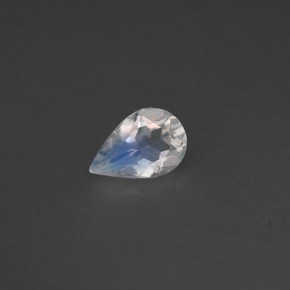 0.31克拉天然白色彩虹月光石，透明，5.9×4毫米，透明/半透明