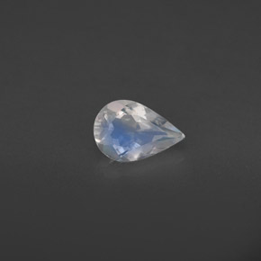 0.31克拉天然白色彩虹月光石，透明，5.9×4毫米，透明/半透明