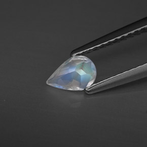 0.31克拉天然白色彩虹月光石，透明，5.9×4毫米，透明/半透明