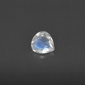 0.24克拉天然白色彩虹月光石，透明，4.6×4.5毫米，透明/半透明