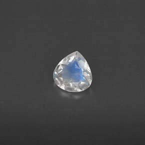 0.24克拉天然白色彩虹月光石，透明，4.6×4.5毫米，透明/半透明