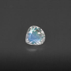 0.31克拉天然白色彩虹月光石，透明，4.8×4.7毫米，透明/半透明