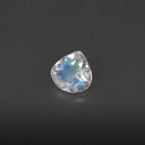 0.31克拉天然白色彩虹月光石，透明，4.8×4.7毫米，透明/半透明