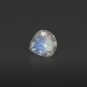 0.33克拉天然白色彩虹月光石，透明，4.8×4.7毫米，透明/半透明