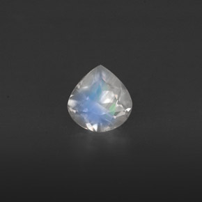 0.33克拉天然白色彩虹月光石，透明，4.8×4.7毫米，透明/半透明