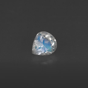 0.32克拉天然白色彩虹月光石，透明，4.8×4.3毫米，透明/半透明