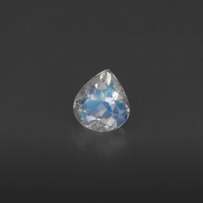 0.32克拉天然白色彩虹月光石，透明，4.8×4.3毫米，透明/半透明