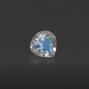 0.40克拉天然白色彩虹月光石，透明，5.1×4.9毫米，透明/半透明