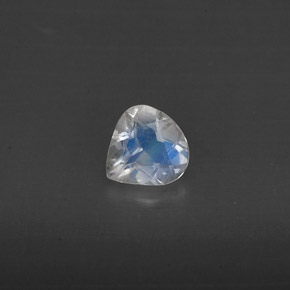 0.30克拉天然白色彩虹月光石，透明，5×4.9毫米，透明/半透明