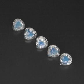 1.53天然白色彩虹月光石，透明，4.9×4.7毫米，透明/半透明