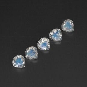 1.53天然白色彩虹月光石，透明，4.9×4.7毫米，透明/半透明
