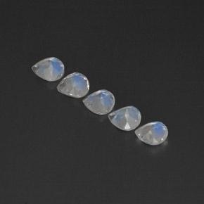 1.53天然白色彩虹月光石，透明，4.9×4.7毫米，透明/半透明