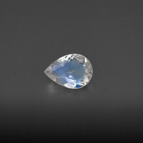0.43克拉天然白色彩虹月光石，透明，6.7×4.9毫米，透明/半透明