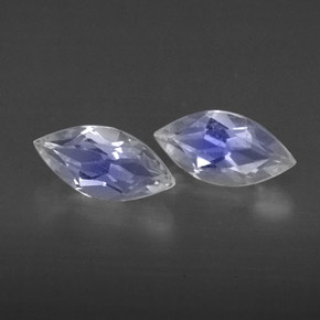 天然白色彩虹月光石，透明，7.9×4毫米，透明/半透明