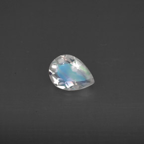 0.44克拉天然白色彩虹月光石，透明，6.5×4.8毫米，透明/半透明