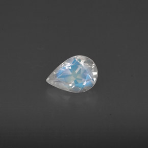 0.57克拉天然白色彩虹月光石，透明，6.9×4.8毫米，透明/半透明