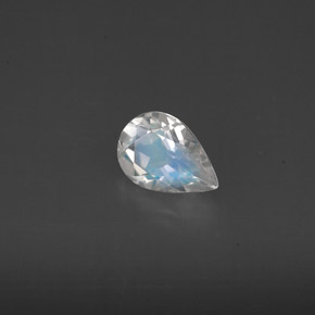 0.57克拉天然白色彩虹月光石，透明，6.9×4.8毫米，透明/半透明