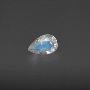 0.44克拉天然白色彩虹月光石，透明，6.5×4.2毫米，透明/半透明