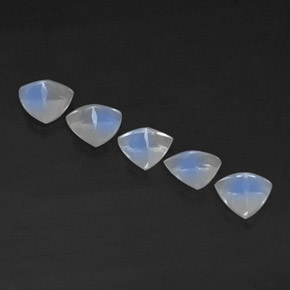 天然白色彩虹月光石，透明，5.1×5毫米，透明/半透明
