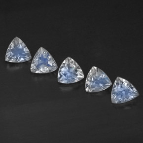 天然白色彩虹月光石，透明，5.1×5毫米，透明/半透明