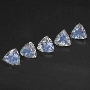 天然白色彩虹月光石，透明，5.1×5毫米，透明/半透明
