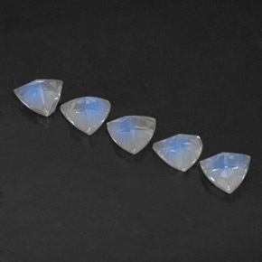 天然白色彩虹月光石，透明，5.1×5毫米，透明/半透明