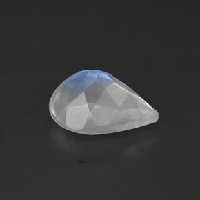 0.99克拉天然白色彩虹月光石，透明，7.9×5.8毫米，透明/半透明