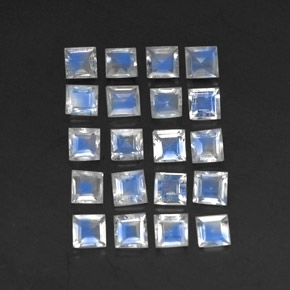 2.44天然白色彩虹月光石，透明，3.1×3毫米，透明/半透明
