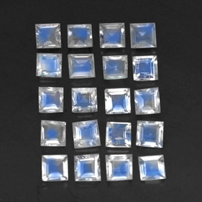 2.44天然白色彩虹月光石，透明，3.1×3毫米，透明/半透明
