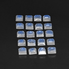 天然白色彩虹月光石，透明，3.2×3.2毫米，透明/半透明