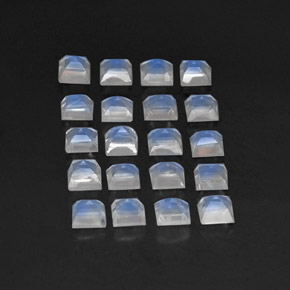 3.39天然白色彩虹月光石，透明，3.1×3.1毫米，透明/半透明