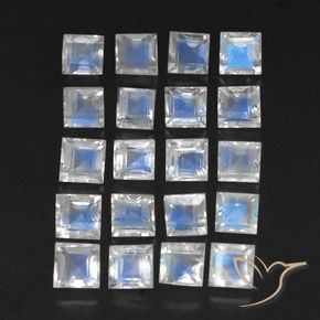 3.40克拉天然彩虹月长石，正方形，透明