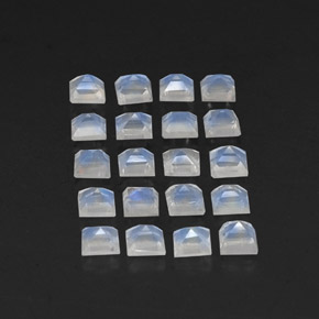 3.36天然白色彩虹月光石，方形，3.2×3.1毫米，透明