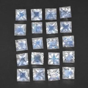 2.34天然白色彩虹月光石，方形，2.9×2.9毫米，透明