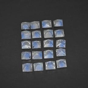 2.34天然白色彩虹月光石，方形，2.9×2.9毫米，透明