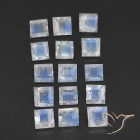 2.18克拉天然彩虹月长石，正方形，透明