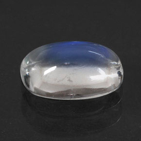 0.90克拉天然白色彩虹月光石，垫形剪裁，7.5×5.9毫米，透明