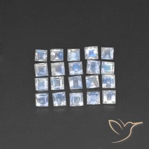 2.28ctw 天然 蓝白色 彩虹月长石, 正方形, 透明