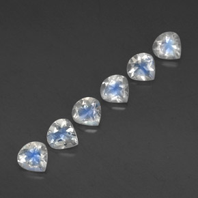 2.37天然白色彩虹月光石，梨形，5.2×5.2毫米，透明