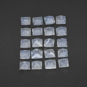2.51天然白色彩虹月光石，方形，3×3毫米，透明