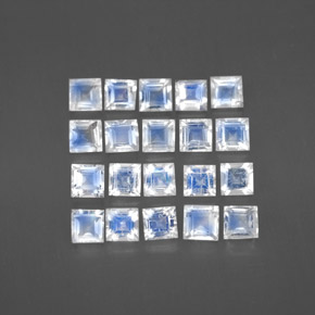 2.89天然彩虹月光石，方形，3.1×3.1毫米，透明