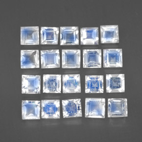 2.89天然彩虹月光石，方形，3.1×3.1毫米，透明