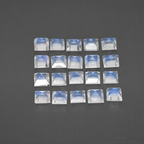 2.89天然彩虹月光石，方形，3.1×3.1毫米，透明