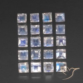 3.77克拉天然彩虹月长石，正方形，透明
