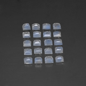 天然白色彩虹月光石，方形，3.1×3毫米，透明