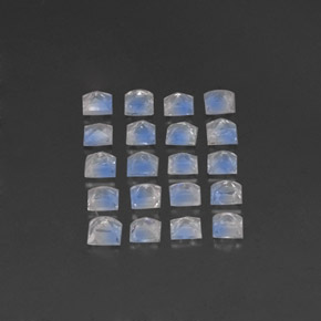 天然白色彩虹月光石，方形，3.1×3毫米，透明