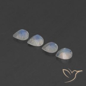 1.48克拉天然彩虹月长石，梨形，透明