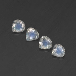 1.40天然白色彩虹月光石，梨形，5.1×5毫米，透明